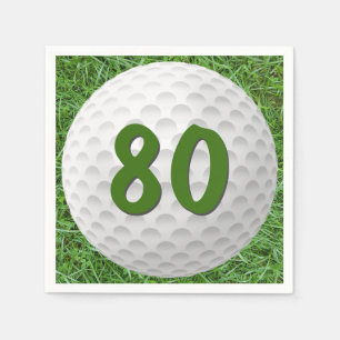 Guardanapo De Papel Golf Ball 80 Birthday Napkins