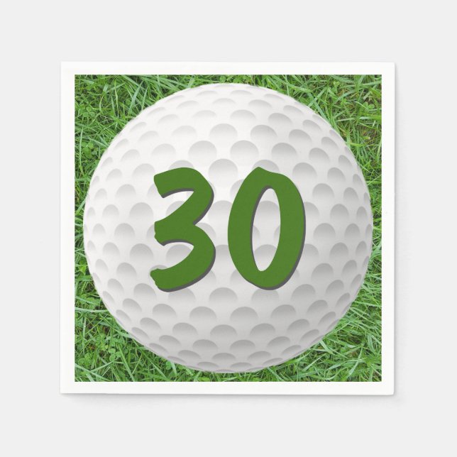 Guardanapo De Papel Golf Ball aniversário de 30 anos Napkins (Frente)
