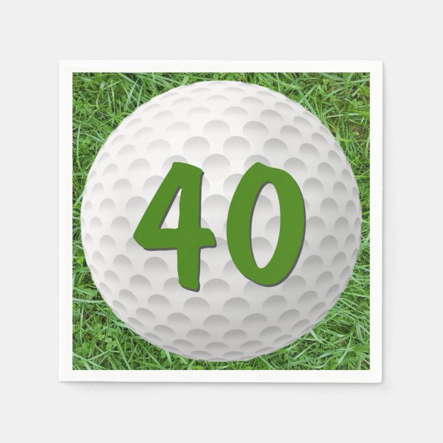 Guardanapo De Papel Golf Ball aniversário de 40 anos Napkins (Frente)