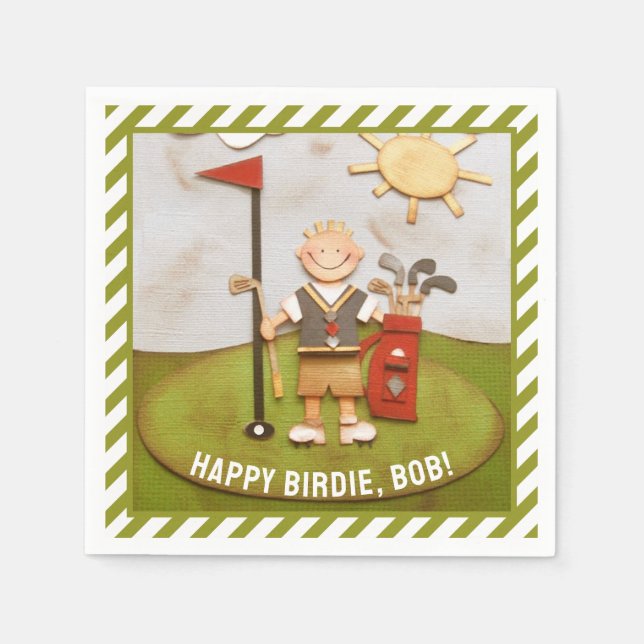 Guardanapo De Papel Golf Birthday (Frente)