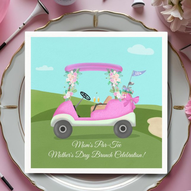 Guardanapo De Papel Golf Cart With Mimosas Mother's Day Brunch (Criador carregado)