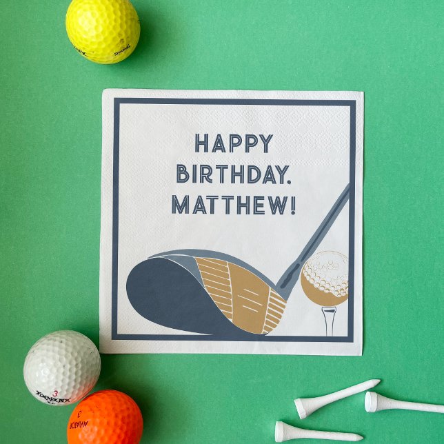 Guardanapo De Papel Golf Club and Ball Personalized Golfers Birthday (Criador carregado)