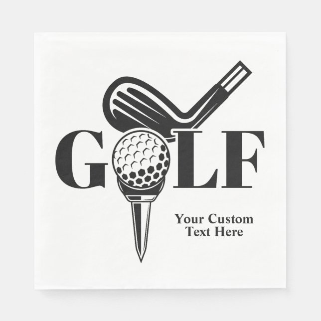 Guardanapo De Papel Golf de Texto Personalizado (Frente)