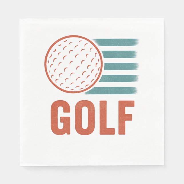 Guardanapo De Papel Golf Grunge Retro (Frente)