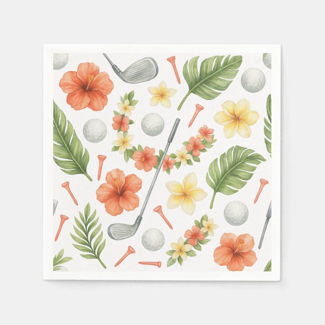 Guardanapo De Papel Golf Hawaii temático para o Partido Golfista Havai (Frente)