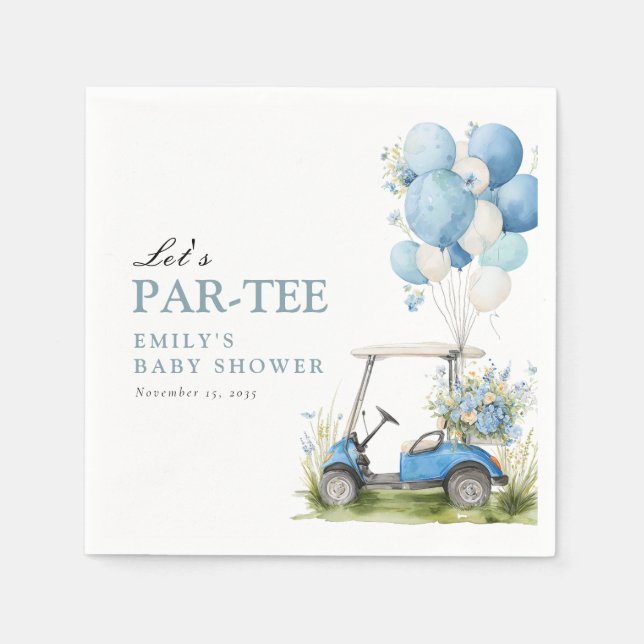 Guardanapo De Papel Golf Let's Par-tee Boy Baby Shower (Frente)