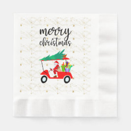 Guardanapo De Papel Golf Papai Noel cavalgou a árvore de Natal do carr