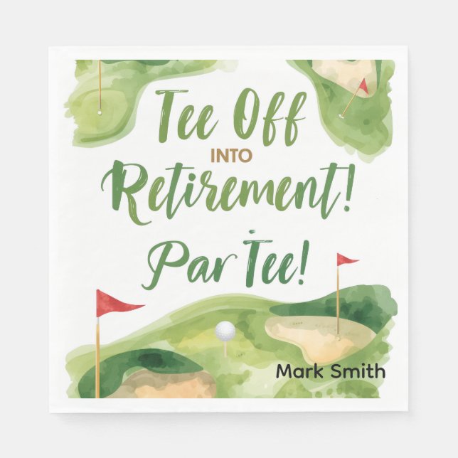 Guardanapo De Papel GOLF RETIREMENT Tee off ParTee for golfer (Frente)