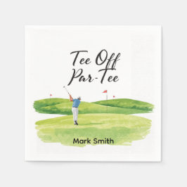 Guardanapo De Papel Golf Retirement with golfer on green