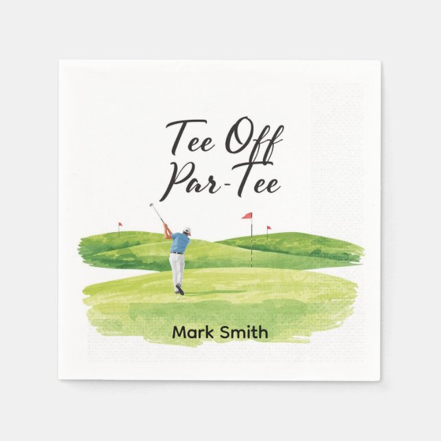 Guardanapo De Papel Golf Retirement with golfer on green (Frente)