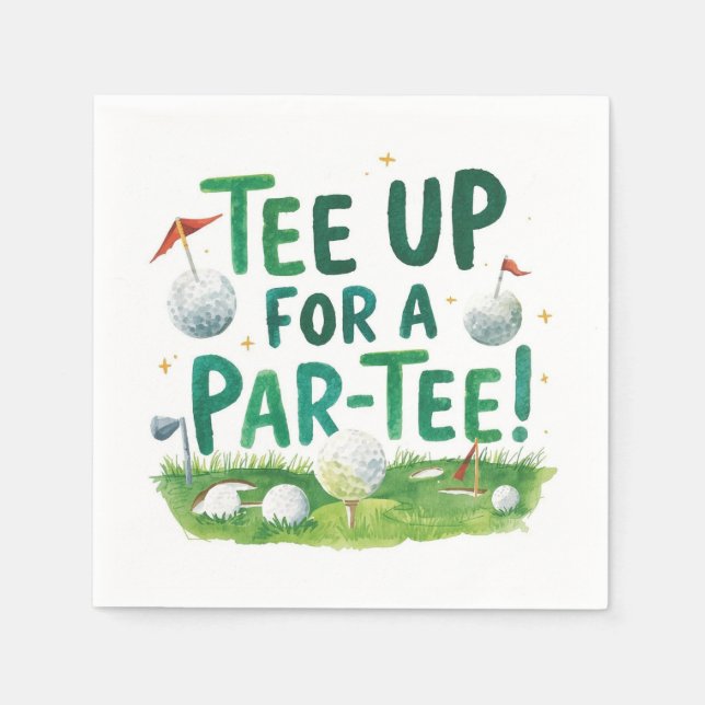 Guardanapo De Papel Golf tee up for Par Tee Golfer Party  (Frente)