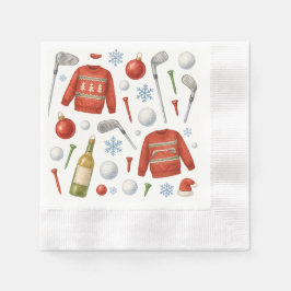 Guardanapo De Papel Golf tema de Natal tema de inverno para golfista