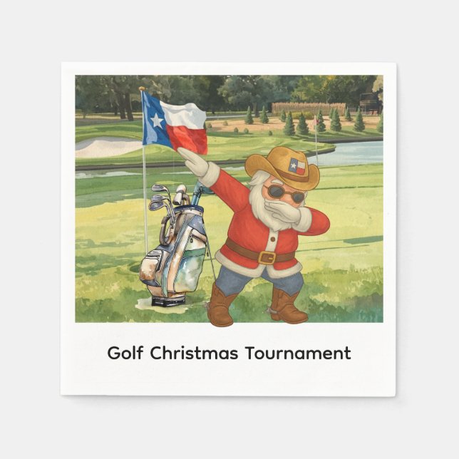 Guardanapo De Papel Golf Texas Golfer é o Golfe do Natal (Frente)