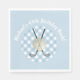 Guardanapo De Papel Golf Xadrez Blue White Preppy Country Club