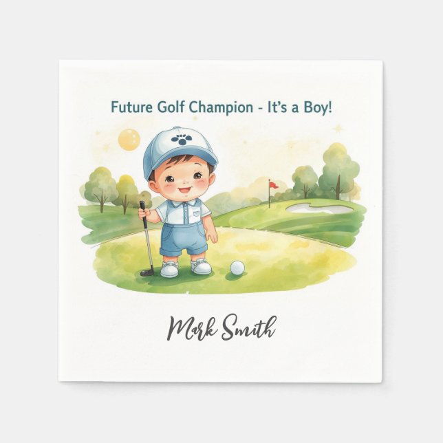 Guardanapo De Papel Golfe É Menino para Chá de Bebê  (Frente)