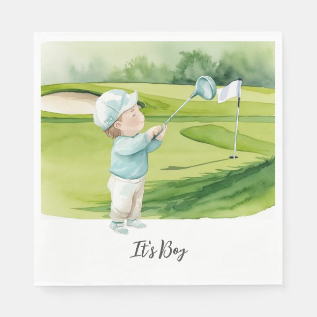 Guardanapo De Papel Golfe É Menino para Chuvinha de Bebê   (Frente)