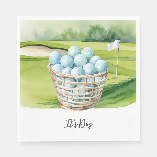 Guardanapo De Papel Golfe É Menino para Chuvinha de Bebê   (Frente)