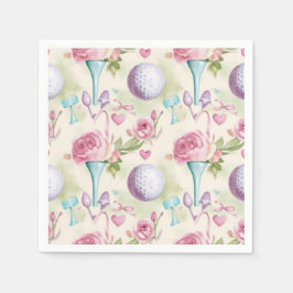 Guardanapo De Papel Golfe em rosa temático com flores para o Dia das M