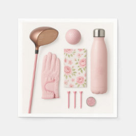 Guardanapo De Papel Golfe em tema rosa para dama-golfe