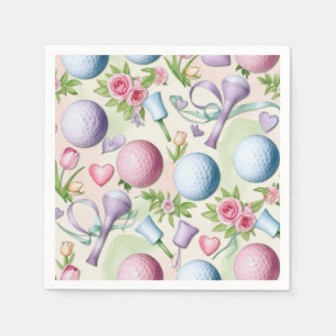 Guardanapo De Papel Golfe em temas cor-de-rosa com flores para Lady Go