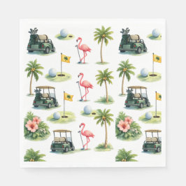 Guardanapo De Papel Golfe Flórida temático com flamingo
