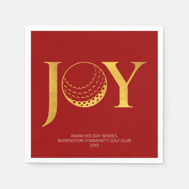Guardanapo De Papel Golfe Joy Peace Red Christmas (Frente)