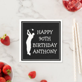 Guardanapo De Papel Golfeiro de Aniversário Engraçado 90º feliz Papai