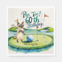 Golfer 60º aniversário para amantes de gatos siame