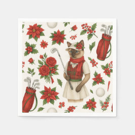 Guardanapo De Papel Golfer Christmas temido com equipamento de golfe