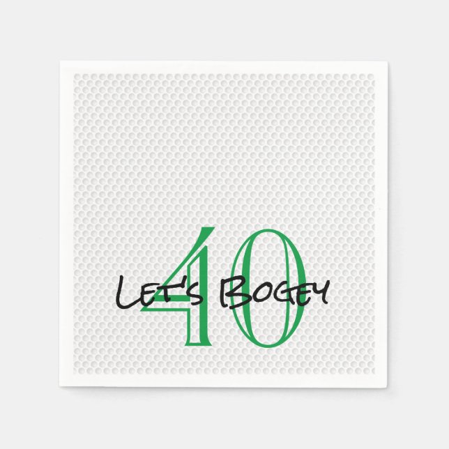 Guardanapo De Papel Golfing 40 BOGEY BOGEY Funny Golf Ball (Frente)