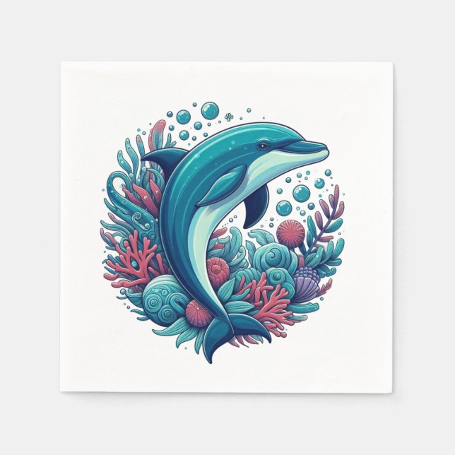 Guardanapo De Papel Golfinho-costeiro/náutico (Frente)
