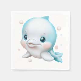 Guardanapo De Papel Golfinho De Bebê Azul E Bonito