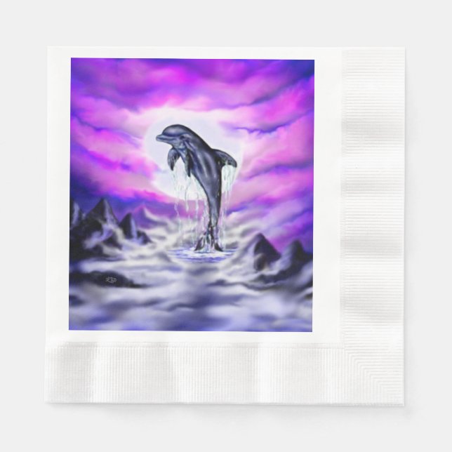 Guardanapo De Papel Golfinho de Lua (Frente)