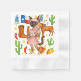 Guardanapo De Papel Golfista tema Texas para Amantes de Gatos