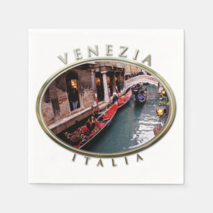 Guardanapo De Papel Gôndola em um canal Venetian