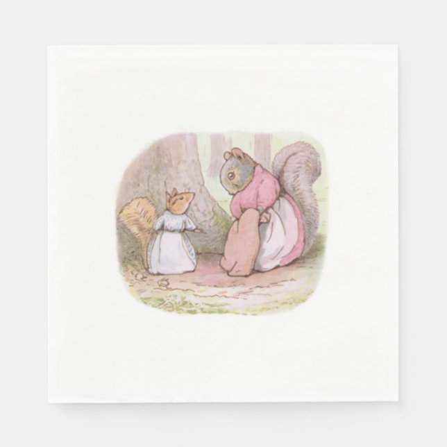Guardanapo De Papel Goody e Sra. Hackee (Esquilos) (Beatrix Potter) (Frente)