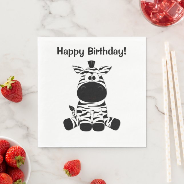 Guardanapo De Papel Goofy Zebra Happy Birthday (Insitu)