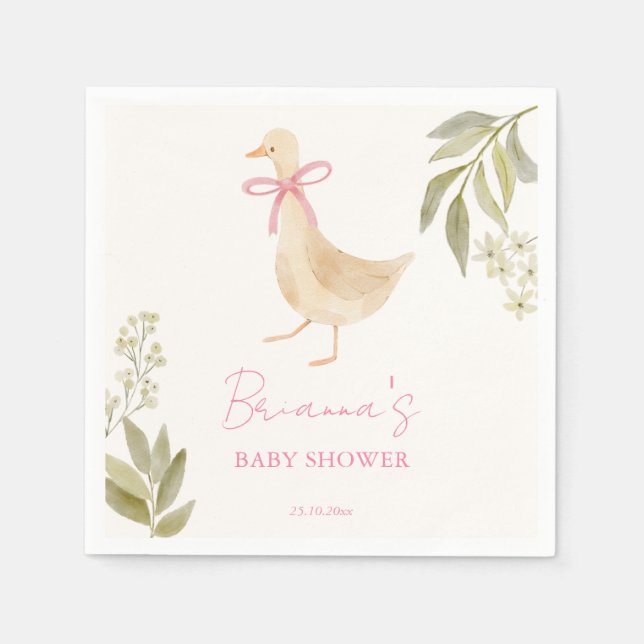 Guardanapo De Papel Goose nursery rhymes baby shower monogrammed (Frente)