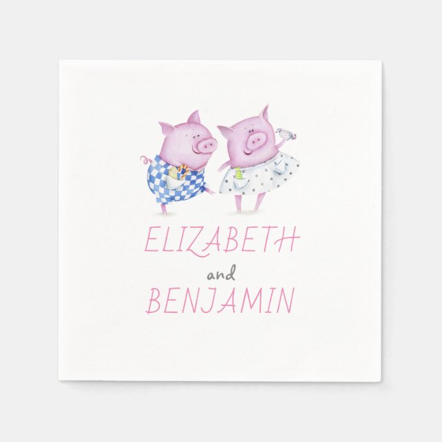 Guardanapo De Papel Gota do Casal Suíno (Frente)