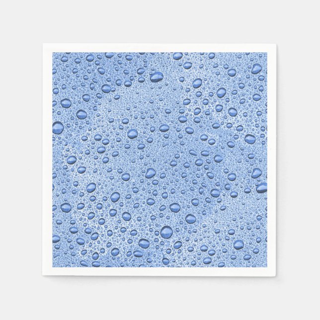 Guardanapo De Papel Gotas de água azul (Frente)
