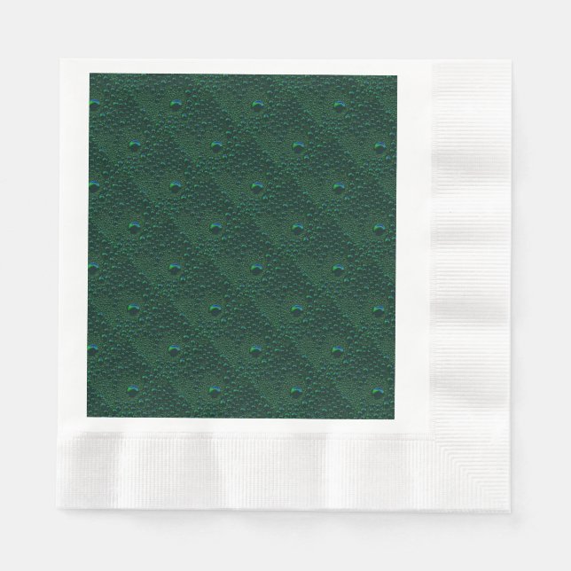 Guardanapo De Papel Gotas de Água em Metal Verde (Frente)