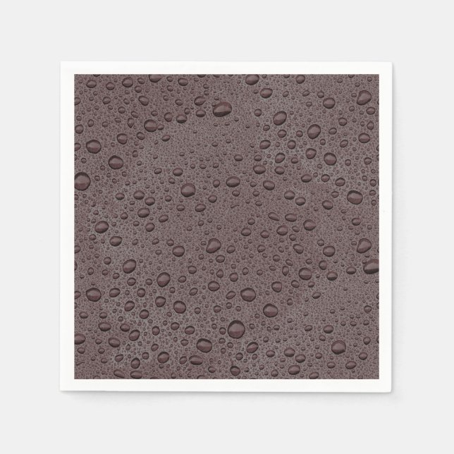Guardanapo De Papel Gotas de água marrom da Maroon (Frente)
