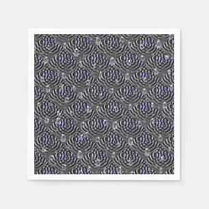 Guardanapo De Papel Gotas de chuva no metal azul de cinza