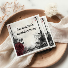 Guardanapo De Papel Gothic Bats & Roses Birthday