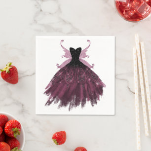 Guardanapo De Papel Gothic Fairy Fuchsia Gown Magenta Rosa-Rosa-Boca