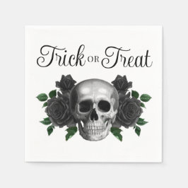 Guardanapo De Papel Gothic Floral Skull Trick Or Treat Halloween