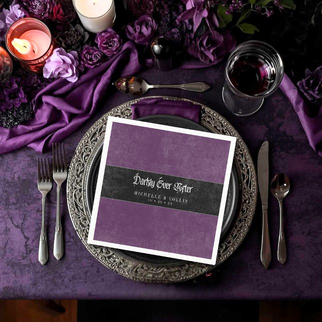 Guardanapo De Papel Gothic Raven Purple Darkly Ever After Wedding (Criador carregado)