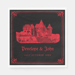 Guardanapo De Papel Gothic Vampire Castle Black Red Wedding