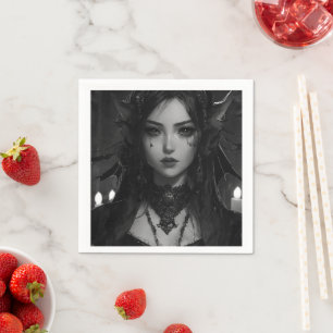 Guardanapo De Papel gótico no estilo anime mau realístico napkine