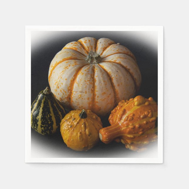 Guardanapo De Papel Gourds e Abóbora Vignette (Frente)
